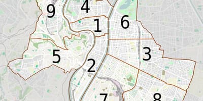 რუკა ლიონი arrondissements